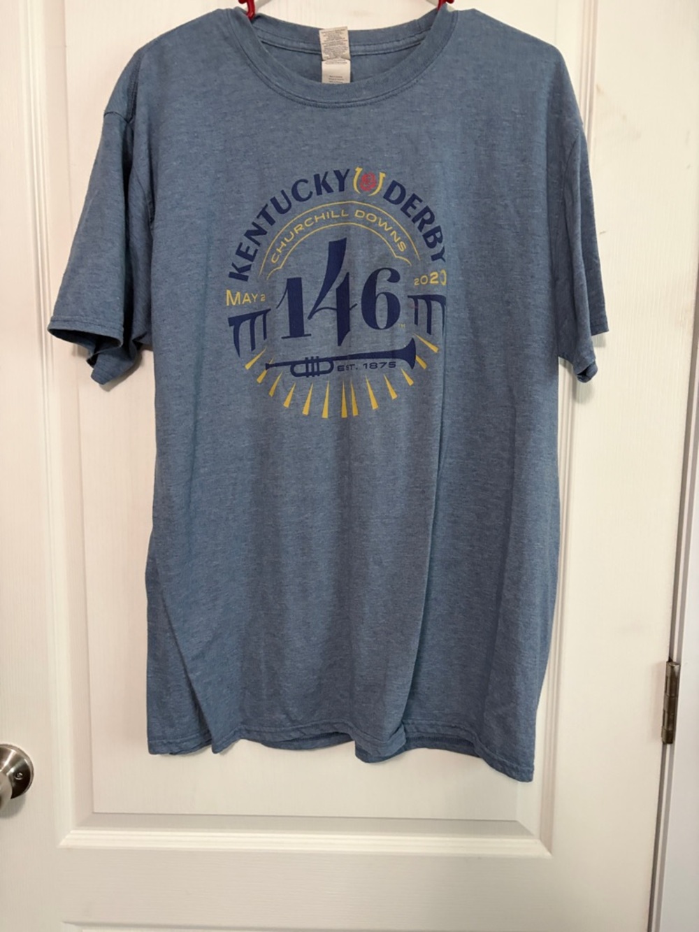 Gildan Blue Kentucky Derby 146 Graphic Tee with Yellow Accents